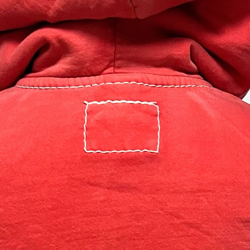 True Religion VTG Hoodie Womens Medium Y2K Red Full Zip Fleece Deep Stitch 90s - Picture 9 of 16